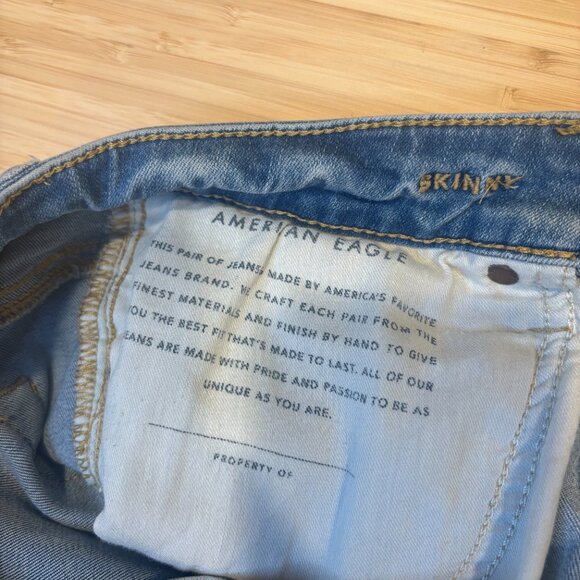 American Eagle Skinny Men's Jeans 30x32 Light Wash Next Level Flex Good Cond - Picture 4 of 8